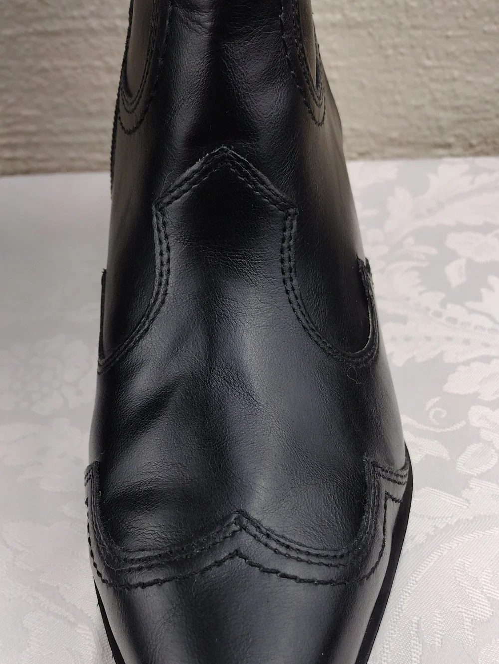Madden Girl Swifty Black PU Upper Pointed Toe Side Zip Blocked Heel Western Boot